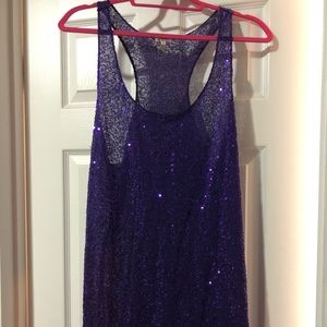 Victoria’s Secret purple glitter racerback